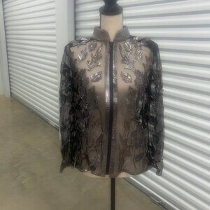 Stillman Studio Leather & Mesh Embroidered Jacket M